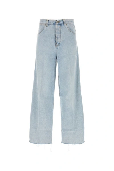 Shop Gucci Man Denim Wide-leg Jeans In Blue