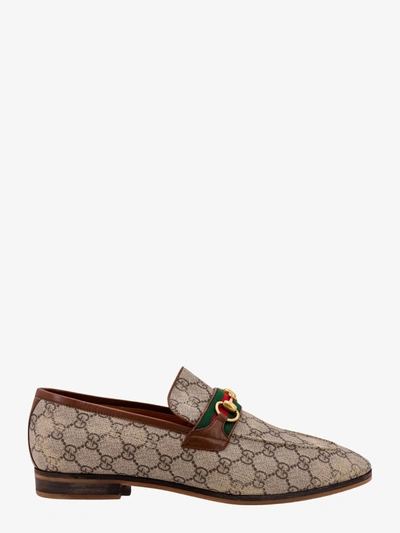 Shop Gucci Man Loafer Man Beige Loafers In Cream