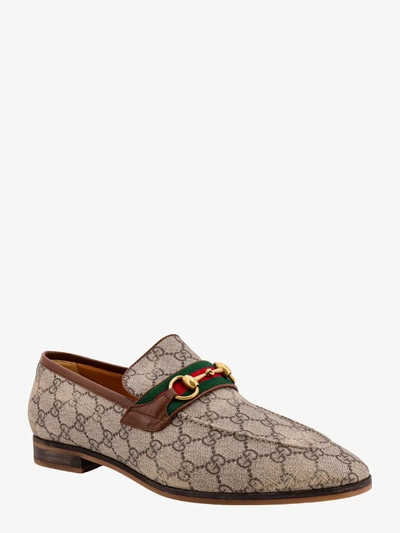 Shop Gucci Man Loafer Man Beige Loafers In Cream