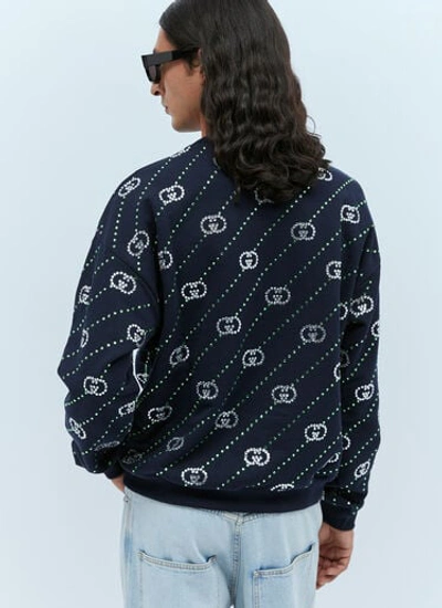 Shop Gucci Men Crystal Logo Sweatshirt In Black