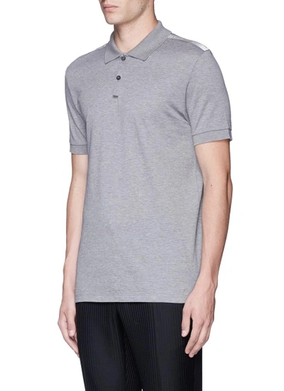 Shop Lanvin Slim Fit Ribbon Shoulder Polo Shirt