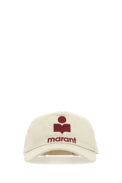 Shop Isabel Marant Man Ivory Cotton Tyron Baseball Cap In Multicolor