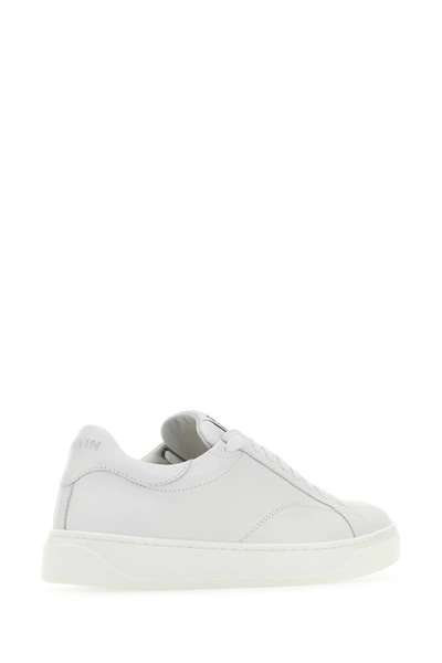 Shop Lanvin Woman White Leather Ddb0 Sneakers