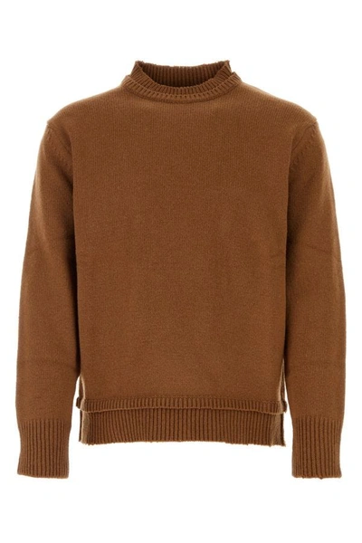 Shop Maison Margiela Man Chocolate Wool Blend Sweater In Brown