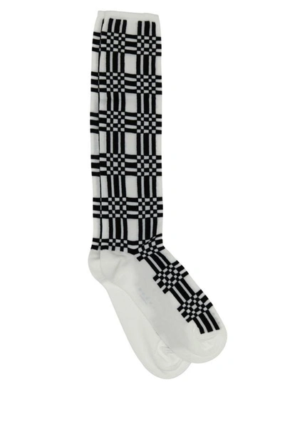 Shop Marni Man Embroidered Nylon Socks In Multicolor