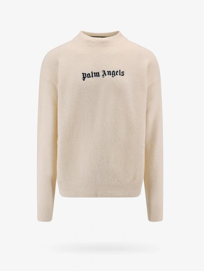 Shop Palm Angels Man Sweater Man Beige Knitwear In Cream