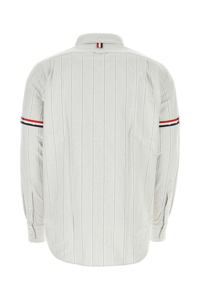 Shop Thom Browne Man Embroidered Oxford Shirt In Multicolor