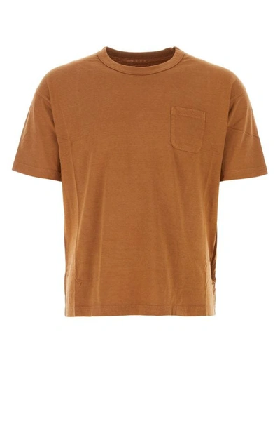 Shop Visvim Man Biscuit Cotton Jumbo T-shirt In Brown