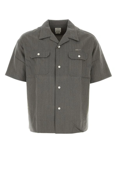 Shop Visvim Man Grey Wool Blend Caban Work Shirt In Gray