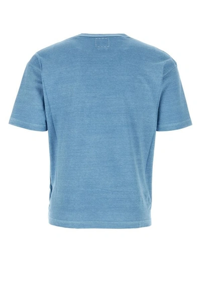 Shop Visvim Man Melangã¨ Cerulean Cotton Jumbo T-shirt In Blue