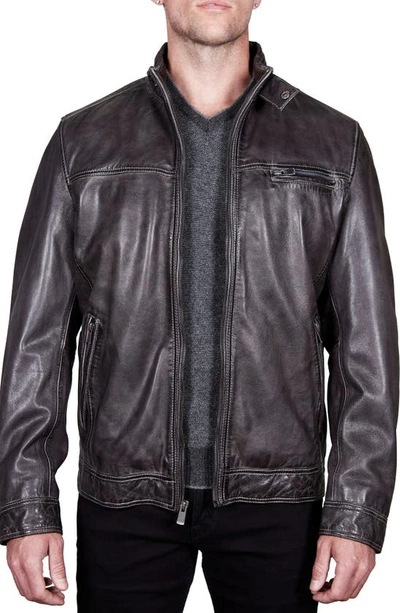 Shop Missani Le Collezioni Leather Jacket In Charcoal