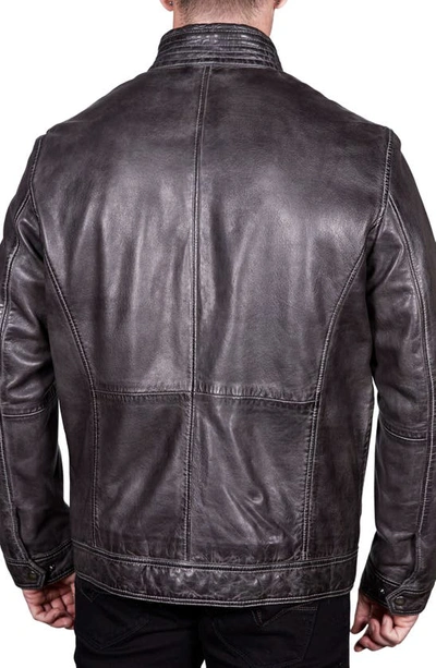 Missani Le Collezioni Leather Jacket In Charcoal