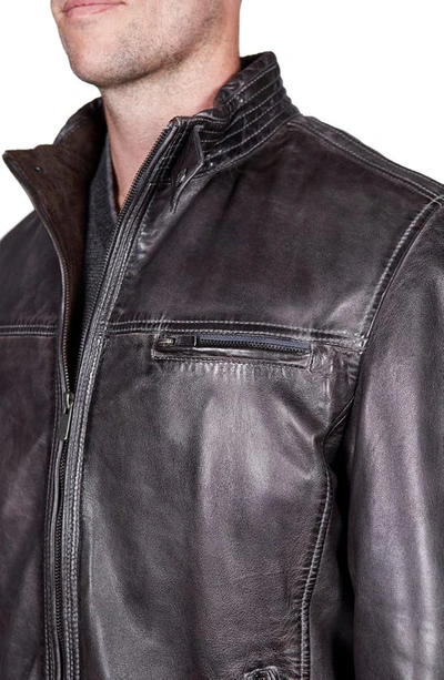 Shop Missani Le Collezioni Leather Jacket In Charcoal