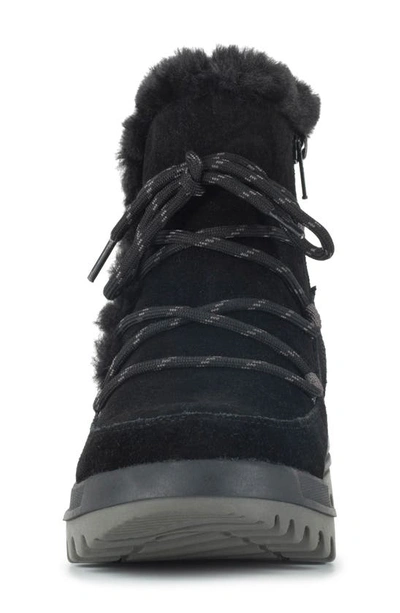 Baretraps Nadya Faux Shearling Waterproof Bootie In Black