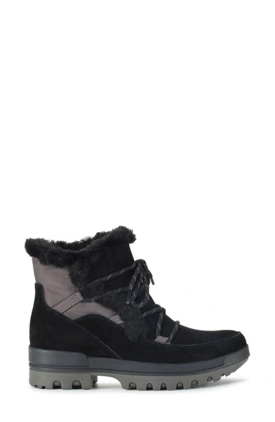 Baretraps Nadya Faux Shearling Waterproof Bootie In Black