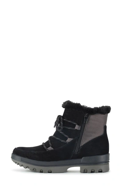 Baretraps Nadya Faux Shearling Waterproof Bootie In Black