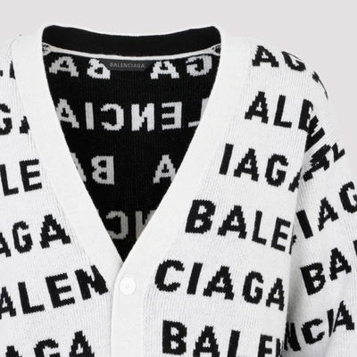 Shop Balenciaga All-over Cardigan Sweater In White