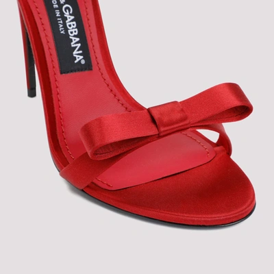 Shop Dolce & Gabbana Viscose Sandals Shoes In Red