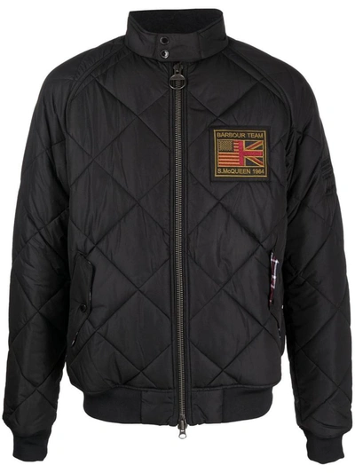 Shop Barbour International Merchant Quilted Bomber Jacket In Black