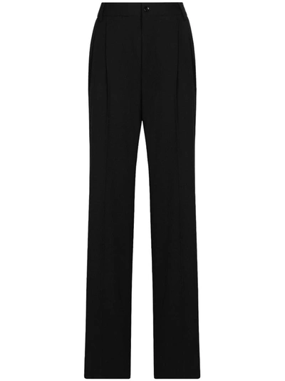 Shop Dolce & Gabbana Wool Trousers In Black