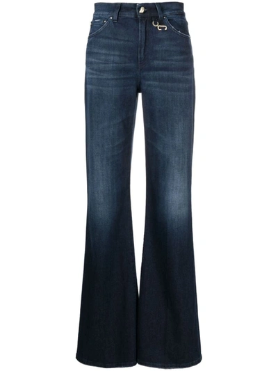 Shop Dondup Amber Wide Leg Denim Jeans In Blue