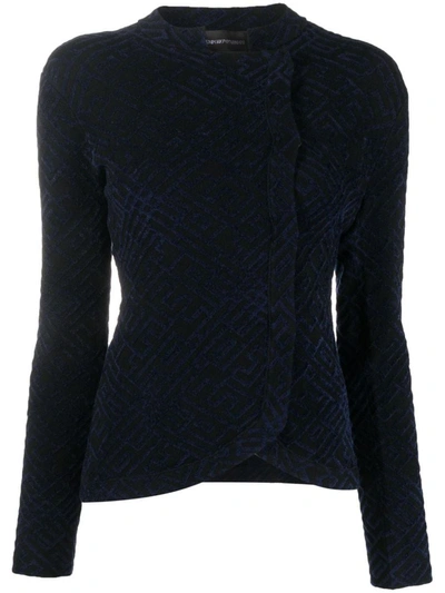 Shop Emporio Armani Ea7  Double-breasted Blazer Jacket In Black