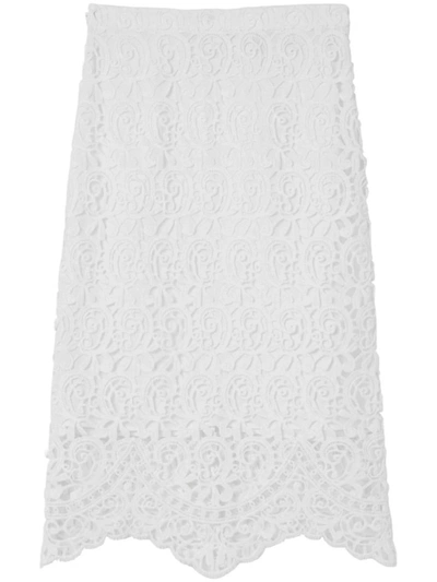 Shop Burberry Skirts In Optic White