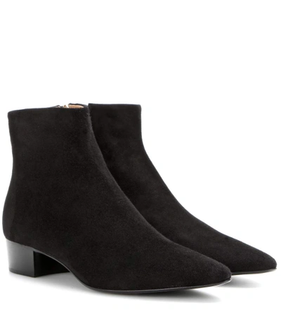 The Row Ambra Suede Ankle Boots In Black