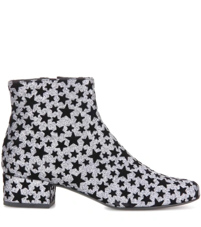 Shop Saint Laurent Babies 40 Embellished Ankle Boots In Ruteeio