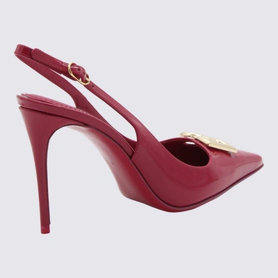Shop Dolce & Gabbana Fuchsia Leather Slingback Pumps In Red
