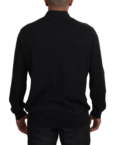 Shop Dolce & Gabbana Black Cashmere Collared Pullover Men's Sweater