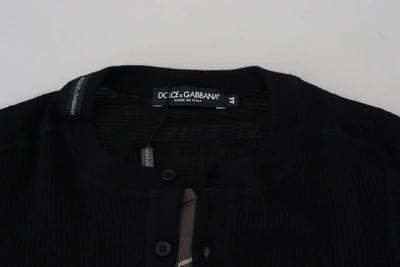Shop Dolce & Gabbana Black Cashmere Button Pullover Men's Sweater
