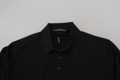 Shop Dolce & Gabbana Black Cashmere Collared Pullover Men's Sweater