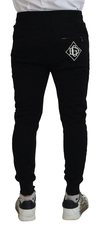 Shop Dolce & Gabbana Black Cotton Drawstring Jogger Sweatpant Men's Pants