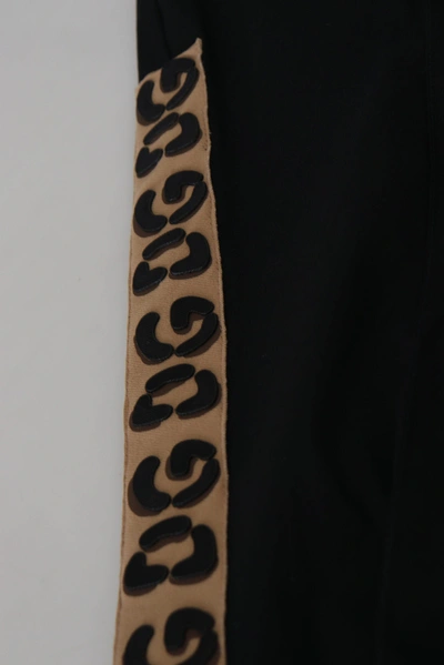 Shop Dolce & Gabbana Black Cotton Elastic Waist Dg Logo Cropped Men's Pants