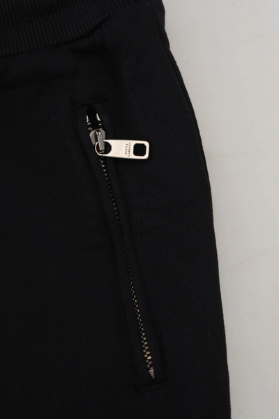 Shop Dolce & Gabbana Black Cotton Drawstring Jogger Sweatpant Men's Pants