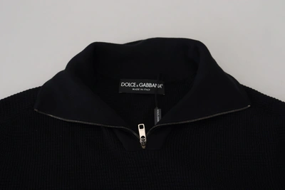Shop Dolce & Gabbana Black Silk Turtle Neck Pullover Men's Sweater