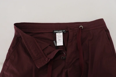 Shop Dolce & Gabbana Bordeaux Cotton Cargo Jogger Sweatmen's Men's Pants