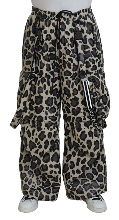 Shop Dolce & Gabbana Multicolor Leopard Print Snow Men's Pants