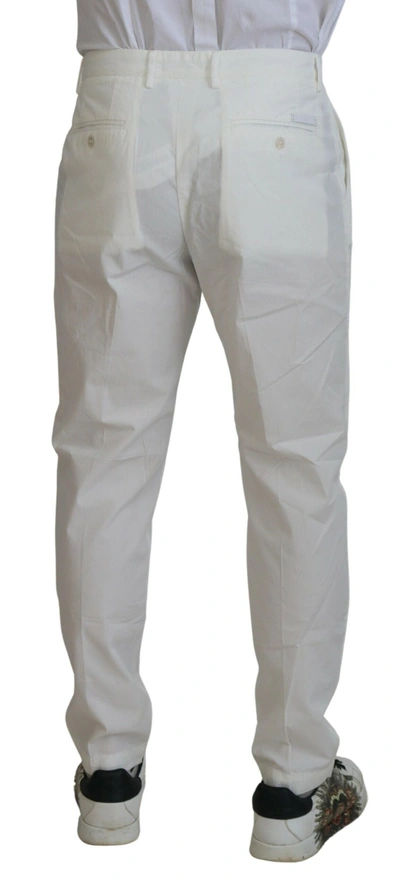Shop Dolce & Gabbana White Cotton Skinny Chino Men's Pants