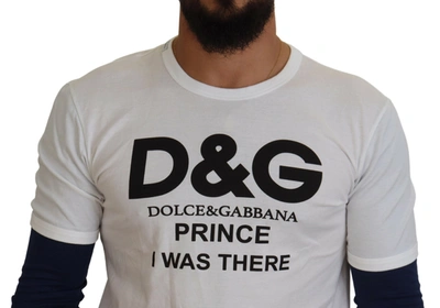 Shop Dolce & Gabbana White Dg Prince Crew Neck Pullover Men's Sweater