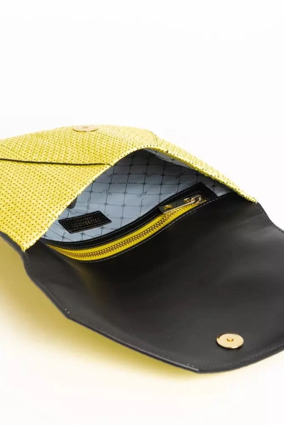 Shop Trussardi Yellow Leather Clutch Women's Bag