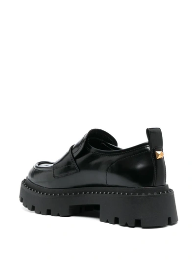Shop Ash Genialstud01 High Loafers Shoes In Black