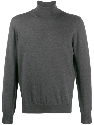 Barba Napoli Knitted Roll Neck In Grey