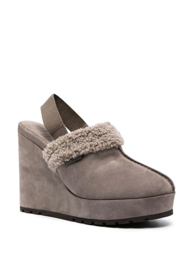 Shop Brunello Cucinelli Fur Shoes In Brown