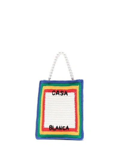 Shop Casablanca Cotton Mini Crochet Bag Bags In Multicolour