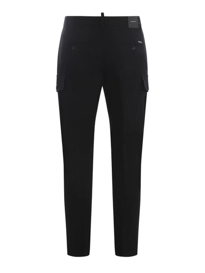 Dsquared2 Tapered Cargo Trousers In Black