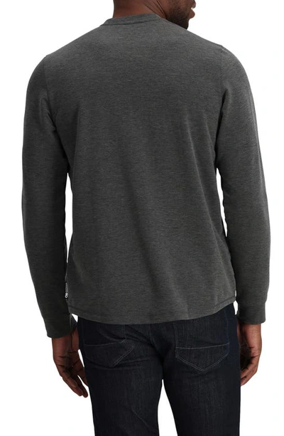 Outdoor Research Aberdeen Long Sleeve Pocket Henley In Black Heather