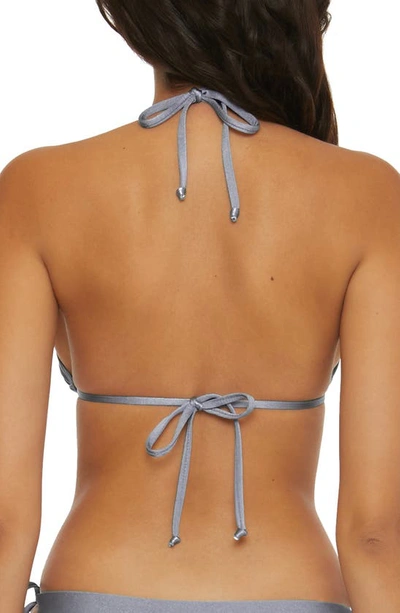 Shop Becca Color Sheen Triangle Bikini Top In Blue Shadow