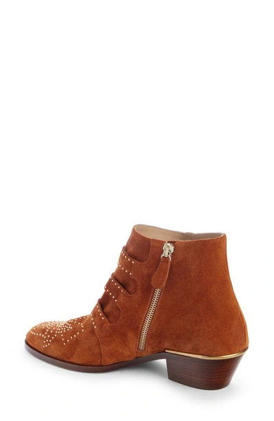 Shop Chloé Susan Studded Bootie In Ochre Delight